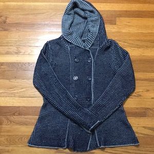 Creazoni Effect Blue Hooded Sweater